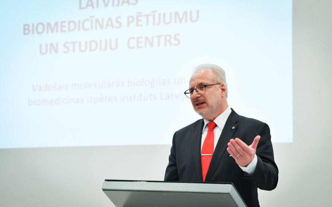 President of Latvia Egils Levits visits the Latvian Biomedicine Research and Study Centre