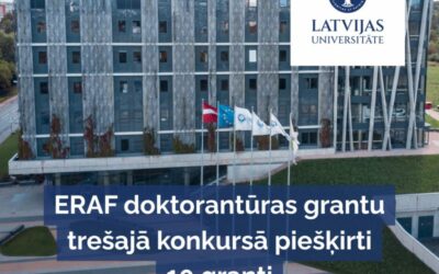 ERAF doktorantūras grantu trešajā konkursā piešķirti 10 granti